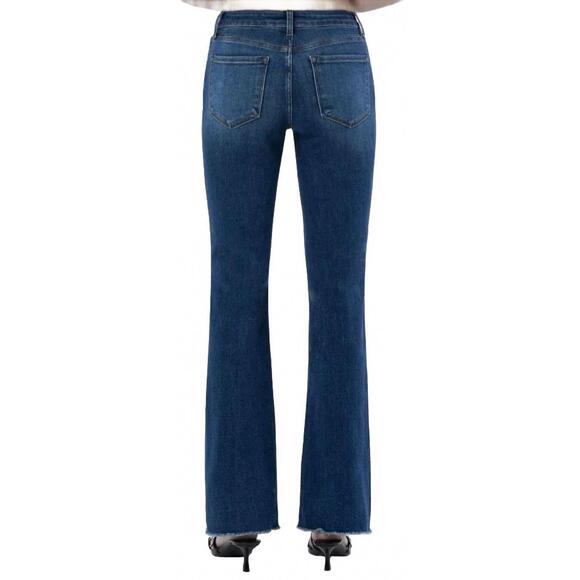 NEW LOVERVET women's mid rise raw hem bootcut jeans in momentous - Picture 2 of 5